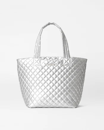 Medium Metro Tote Deluxe - Matte Silver