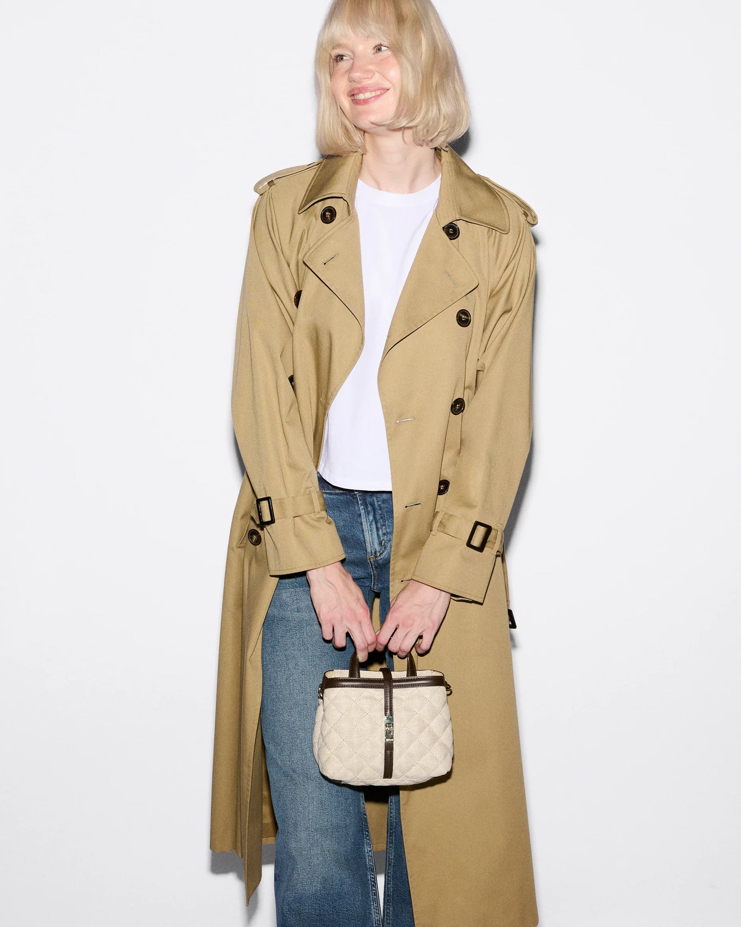 Mini Astor top handle - sandy linen
