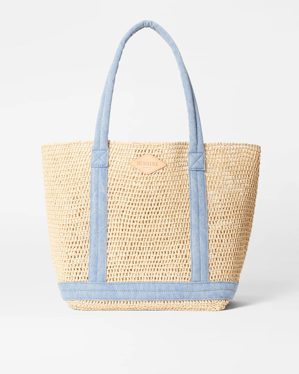 Medium Raffia / Crochet tote - Light Denim