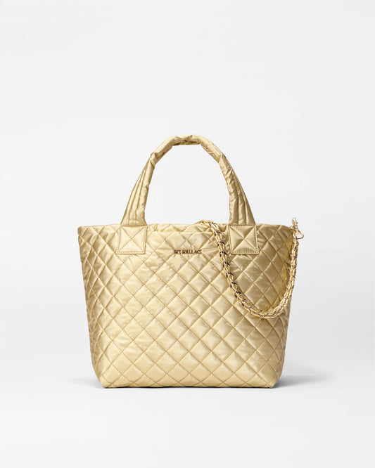 Small Metro Tote Dlx W/Chain - Light Gold Pearl