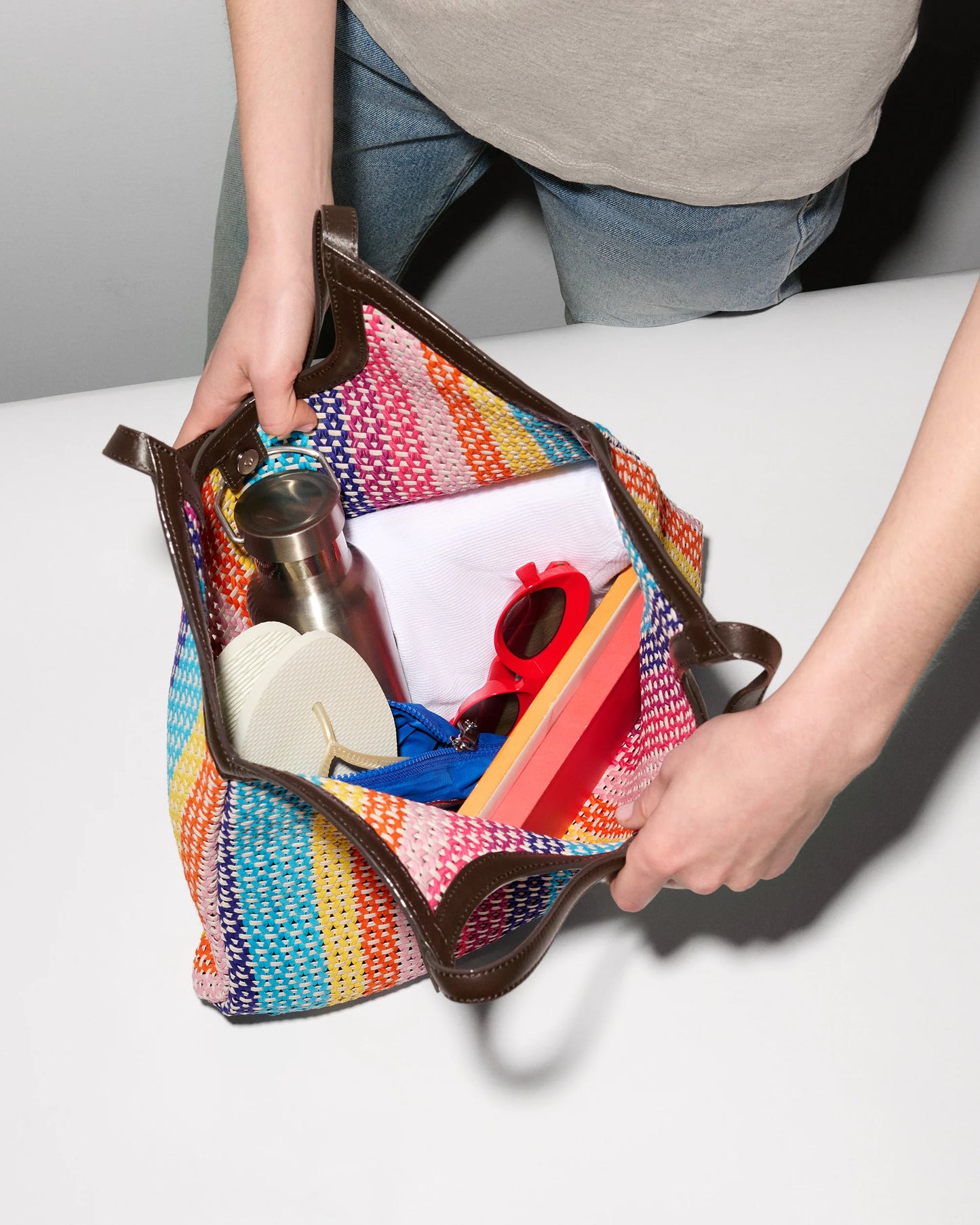 Crochet georgica Large tote - Feria Stripe