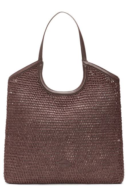Large Crochet Georgica tote - Brown