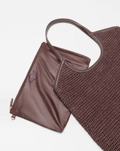 Large Crochet Georgica tote - Brown